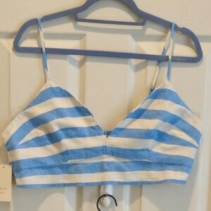 A New Day Beach Bungalow Linen Bralette Tank Top Blouse Beach Top Cocktail